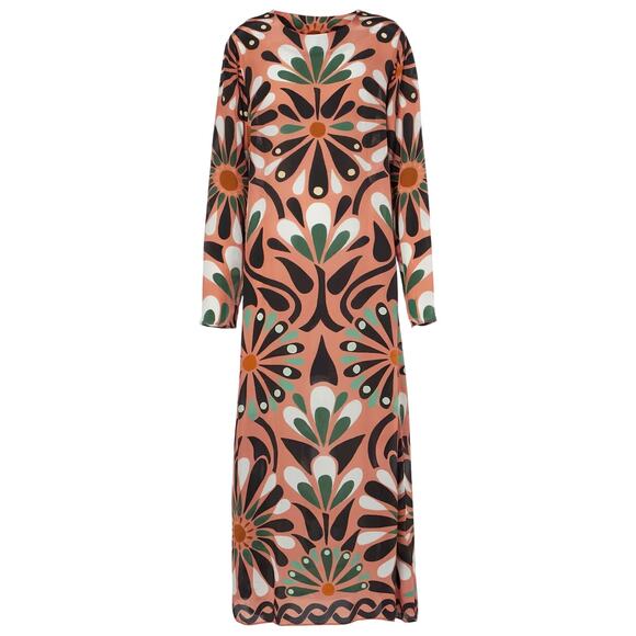 Farm Rio Ainika Flowers Long Sleeve Maxi Dress Size XS - Picture 1 of 12